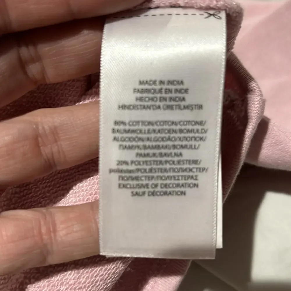 Ralph Lauren 5 pale pink cropped wide sweatshirt nwt perfect cotton polyester